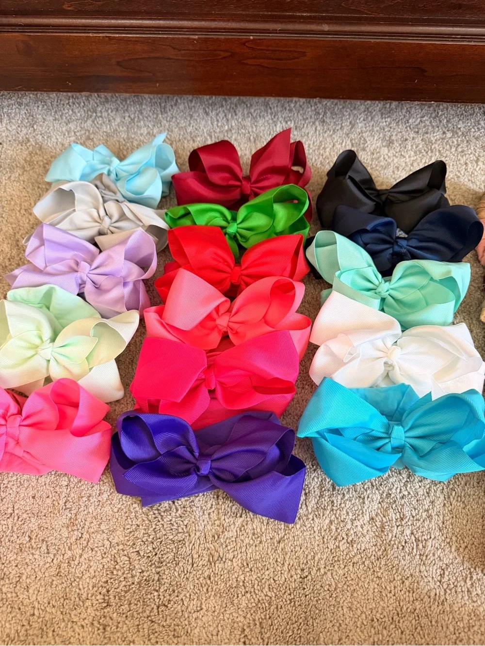 Kids Multi-Color Bow Hair Clip Set - Assorted Pastel and Bright Colors